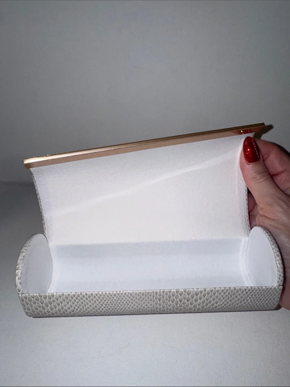 Jimmy Choo Faux Snakeskin Eyeglasses Case